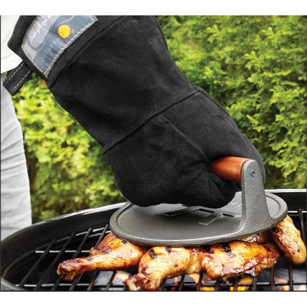 Black Leather Grill Mitt NEW